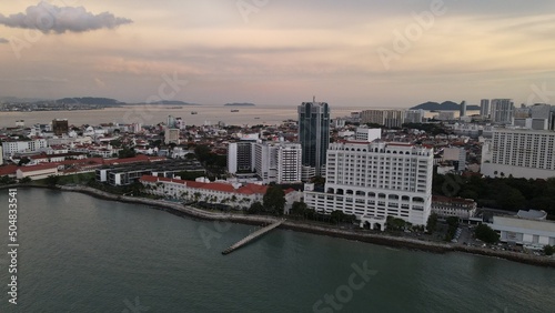 Georgetown, Penang Malaysia - May 14, 2022: The Amazing Scenery of around Armenian Street and Georgetown