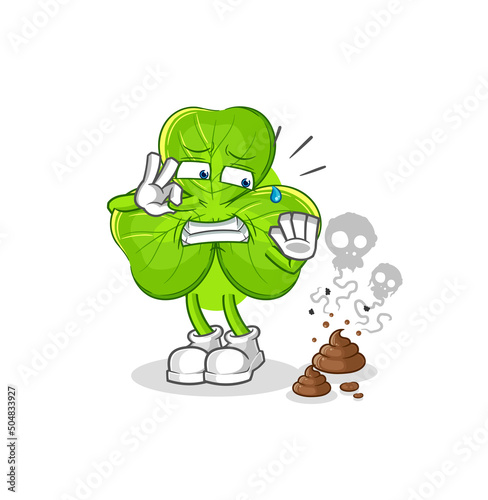 clover with stinky waste illustration. character vector