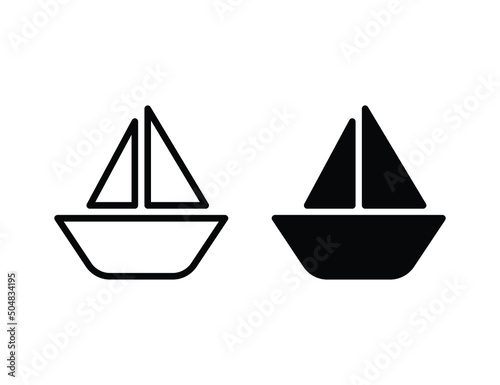 boat icon. outline icon and solid icon