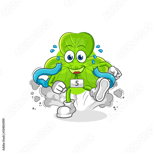 clover runner character. cartoon mascot vector