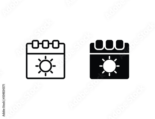 calendar icon. outline icon and solid icon