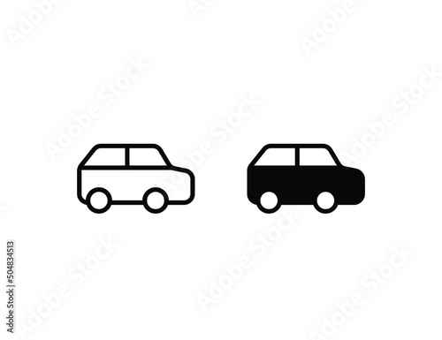 car icon. outline icon and solid icon