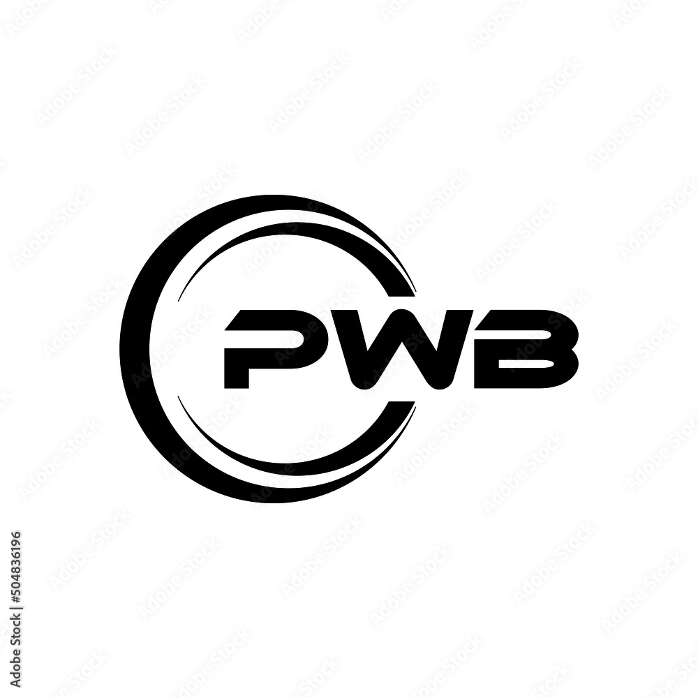 PWB letter logo design with white background in illustrator, vector ...