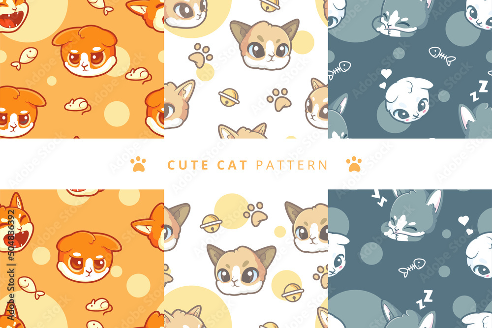 cute cats pattern collection templlate cute cats pattern collection templlate