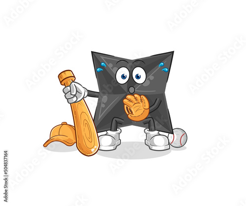 shuriken baseball Catcher cartoon. cartoon mascot vector