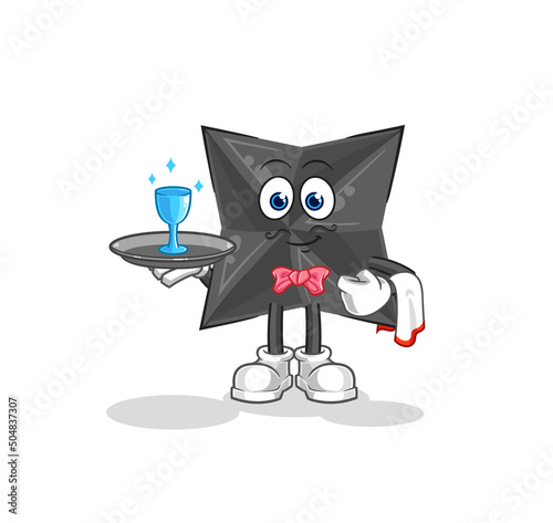 shuriken waiter cartoon. cartoon mascot vector