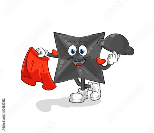shuriken matador with red cloth illustration. character vector