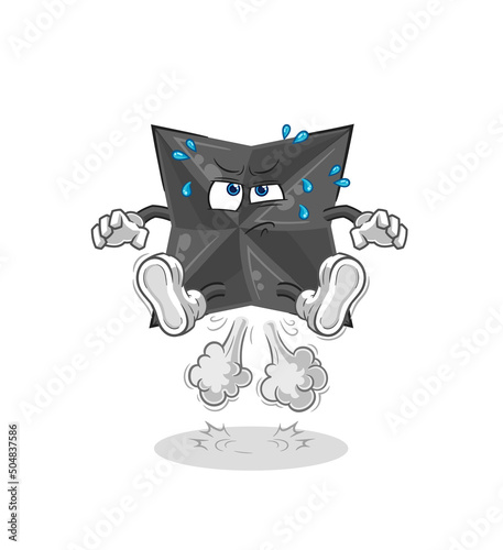 shuriken fart jumping illustration. character vector