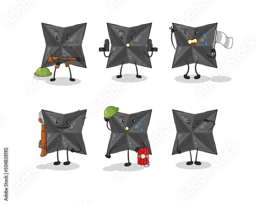 shuriken troops character. cartoon mascot vector