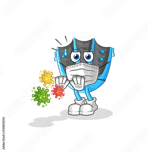 swimming fin refuse viruses cartoon. cartoon mascot vector
