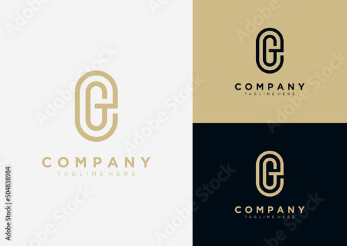 Initial letter EG, GE logo design template.