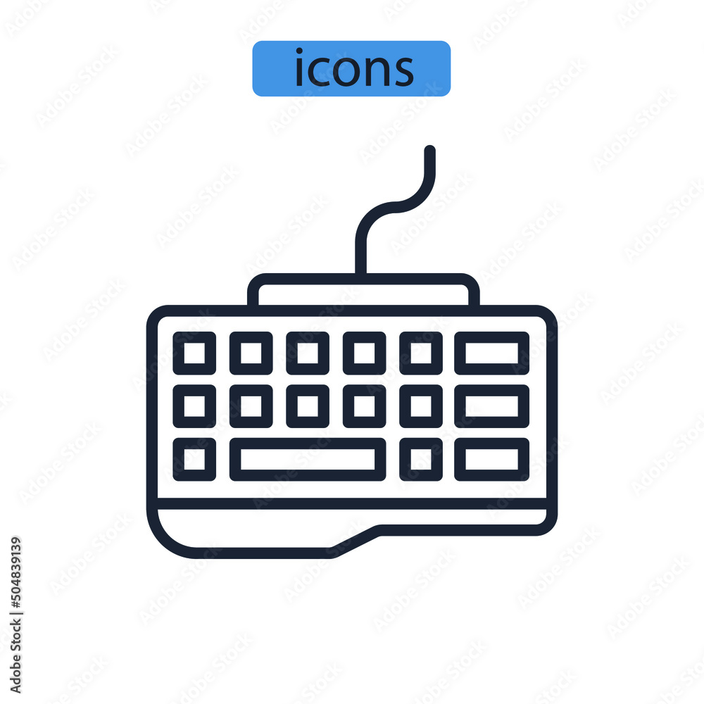Keyboard icons symbol vector elements for infographic web Keyboard icons symbol vector elements for infographic web