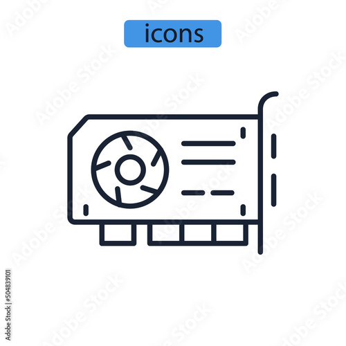 GPU icons  symbol vector elements for infographic web