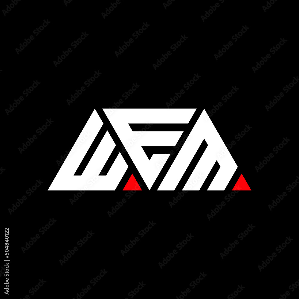 WEM triangle letter logo design with triangle shape. WEM triangle logo ...