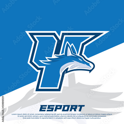 Initial y letter logo design wolves mascot esport logo design, Cerberus Head Mascot Esport