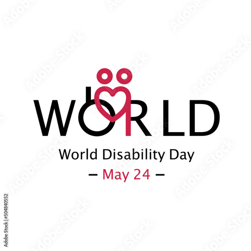 World Disability Day Banner or Card Flat Cartoon Vector Illustration. 