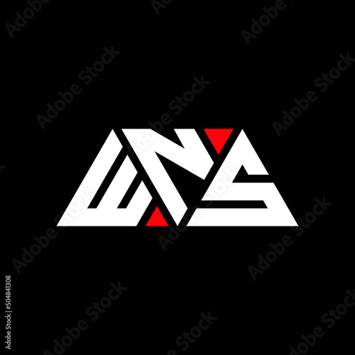 WNS triangle letter logo design with triangle shape. WNS triangle logo design monogram. WNS triangle vector logo template with red color. WNS triangular logo Simple, Elegant, and Luxurious Logo... photo