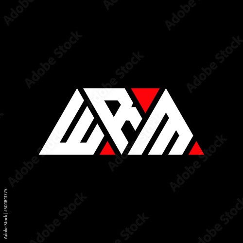 WRM triangle letter logo design with triangle shape. WRM triangle logo design monogram. WRM triangle vector logo template with red color. WRM triangular logo Simple, Elegant, and Luxurious Logo... photo