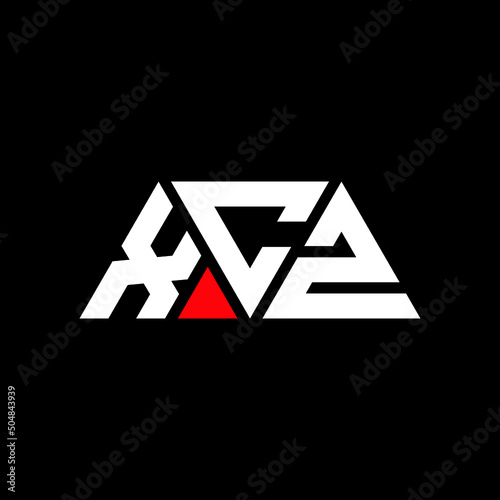 Fototapeta Naklejka Na Ścianę i Meble -  XCZ triangle letter logo design with triangle shape. XCZ triangle logo design monogram. XCZ triangle vector logo template with red color. XCZ triangular logo Simple, Elegant, and Luxurious Logo...