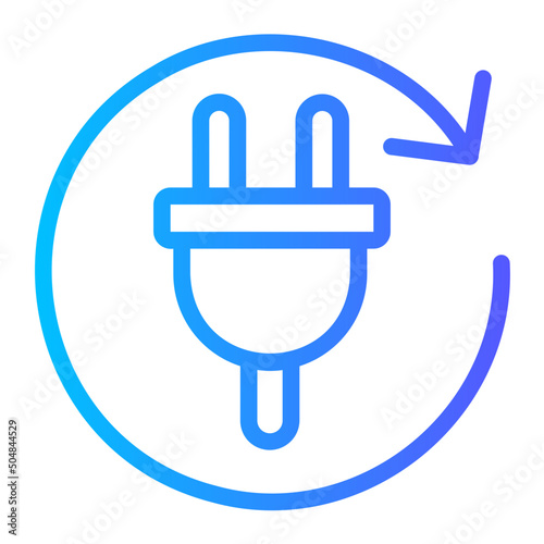 electric plug gradient icon