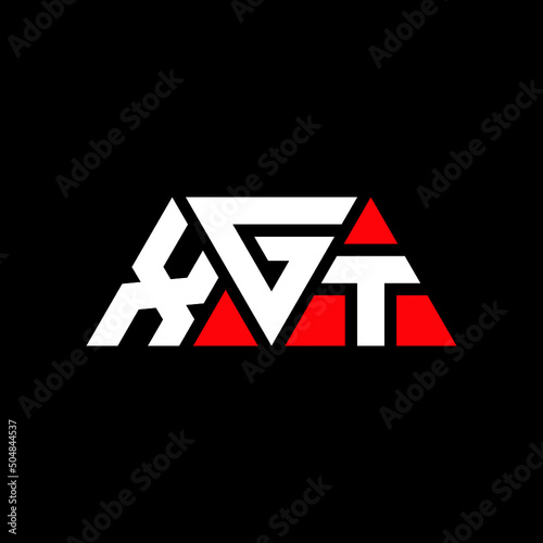 Fototapeta Naklejka Na Ścianę i Meble -  XGT triangle letter logo design with triangle shape. XGT triangle logo design monogram. XGT triangle vector logo template with red color. XGT triangular logo Simple, Elegant, and Luxurious Logo...