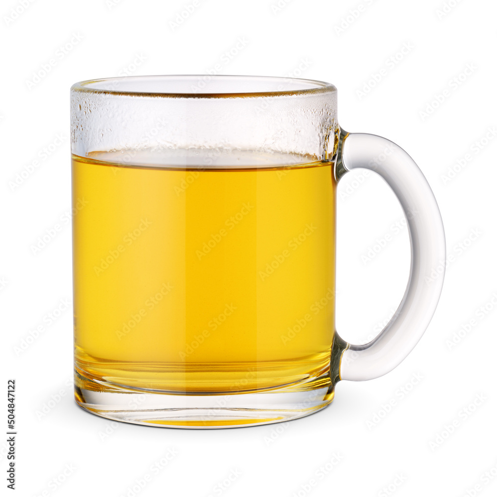 Glass cup of green tea isolated on white. Glass cup of green tea isolated on white.