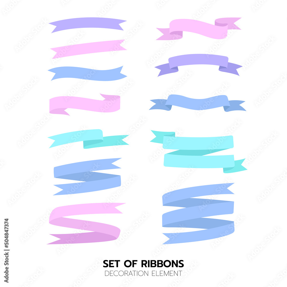 Set of Ribbons, Banners, Badges, Labels, Decoration Elements design, vector design, and isolated background.