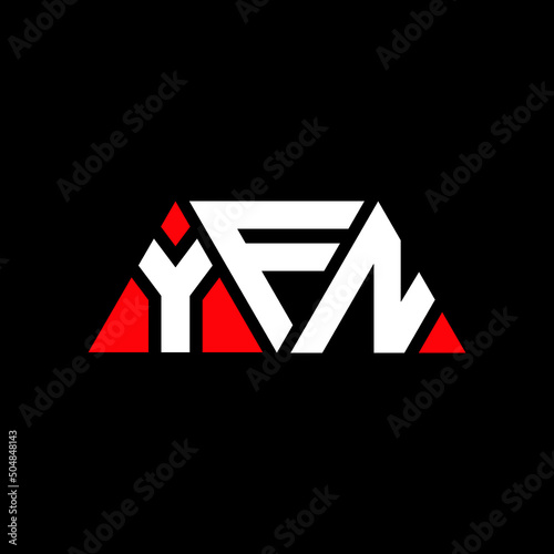 YFN triangle letter logo design with triangle shape. YFN triangle logo design monogram. YFN triangle vector logo template with red color. YFN triangular logo Simple, Elegant, and Luxurious Logo... photo