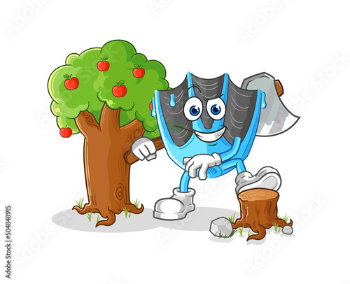 swimming fin Carpenter illustration. character vector