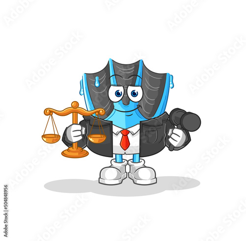 swimming fin lawyer cartoon. cartoon mascot vector