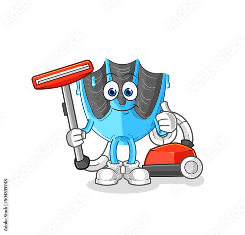 swimming fin clean with a vacuum . character vector