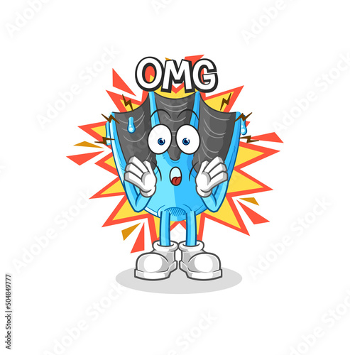 swimming fin Oh my God vector. cartoon character