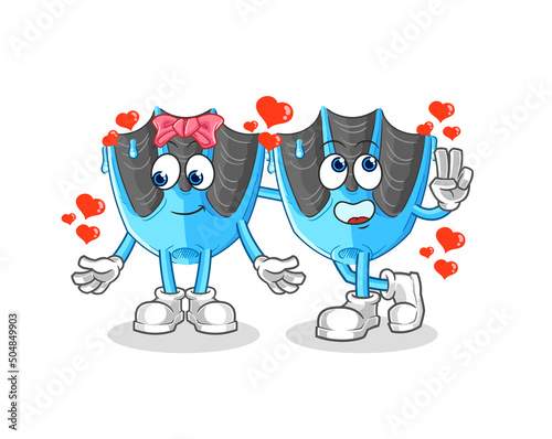 swimming fin dating cartoon. character mascot vector