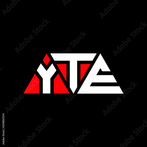 YTE triangle letter logo design with triangle shape. YTE triangle logo design monogram. YTE triangle vector logo template with red color. YTE triangular logo Simple, Elegant, and Luxurious Logo... photo