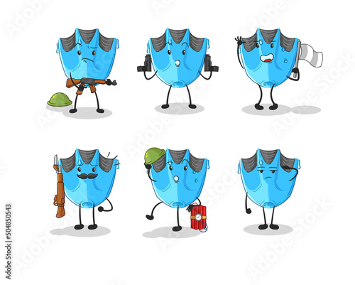 swimming fin troops character. cartoon mascot vector