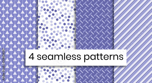 Set of seamless abstract patterns in very peri color