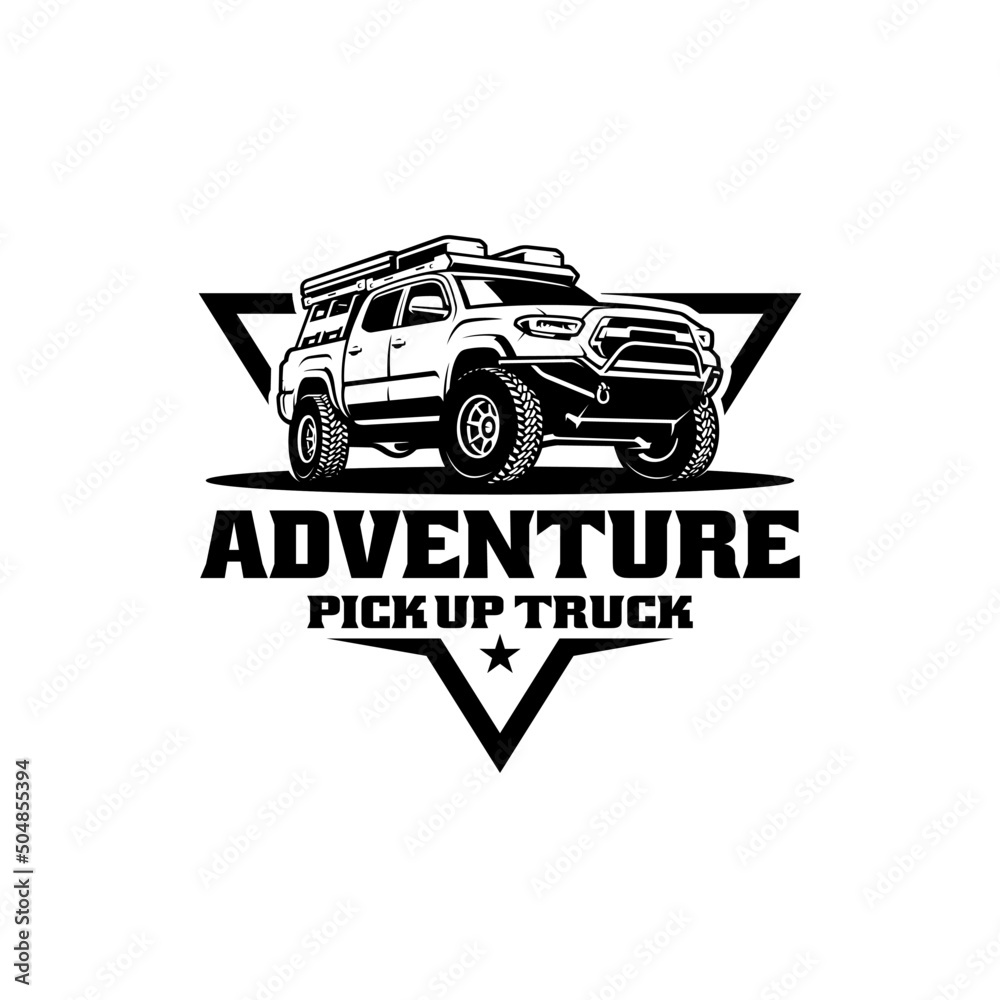 pick up truck adventure logo design