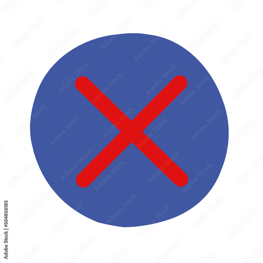 Fototapeta premium バツ（NG）のイラスト 枠付き