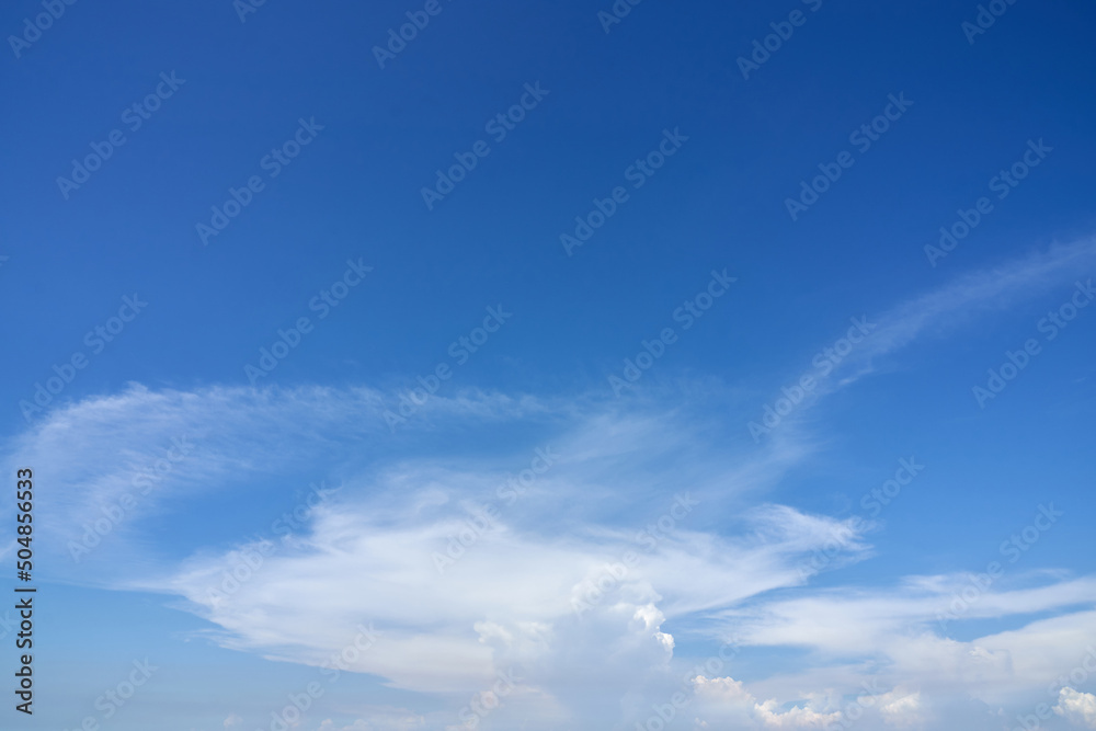 A clear blue sky and clouds