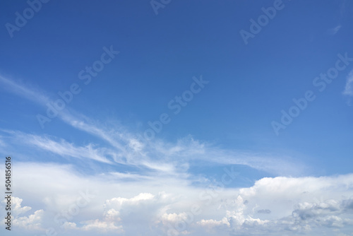 A clear blue sky and clouds