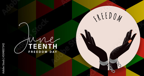 Juneteenth Free-ish Since June 19, 1865. Freeish Design of Banner. Black Lives Matter. Vector logo Illustration. Juneteenth Independence Day. Freedom or Emancipation day. Annual american holiday photo
