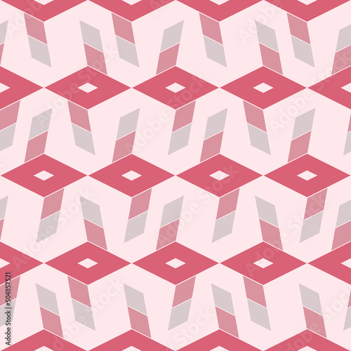 Rectangular cuboid geometric seamless pattern for textile design, easy to recolor