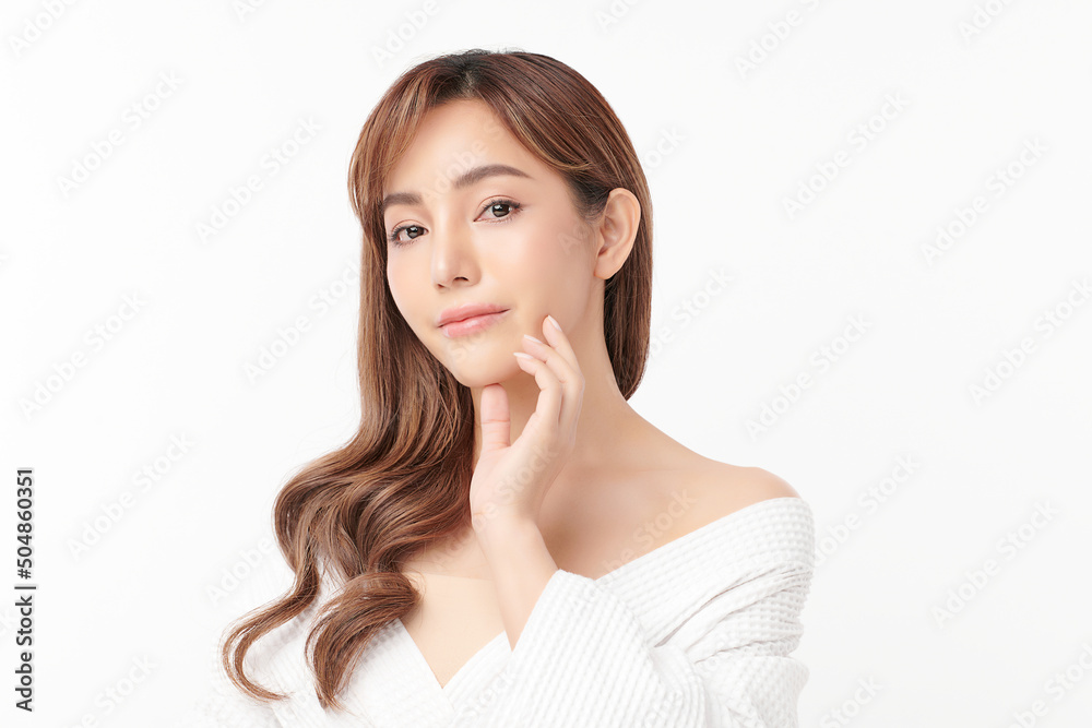 Beautiful young asian woman with clean fresh skin on white background, Face care, Facial treatment, Cosmetology, beauty and spa, Asian women portrait. Beautiful young asian woman with clean fresh skin on white background, Face care, Facial treatment, Cosmetology, beauty and spa, Asian women portrait.