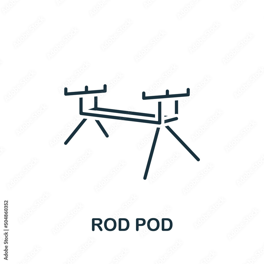 Rod Pod icon. Monochrome simple Fishing icon for templates, web design and infographics Rod Pod icon. Monochrome simple Fishing icon for templates, web design and infographics