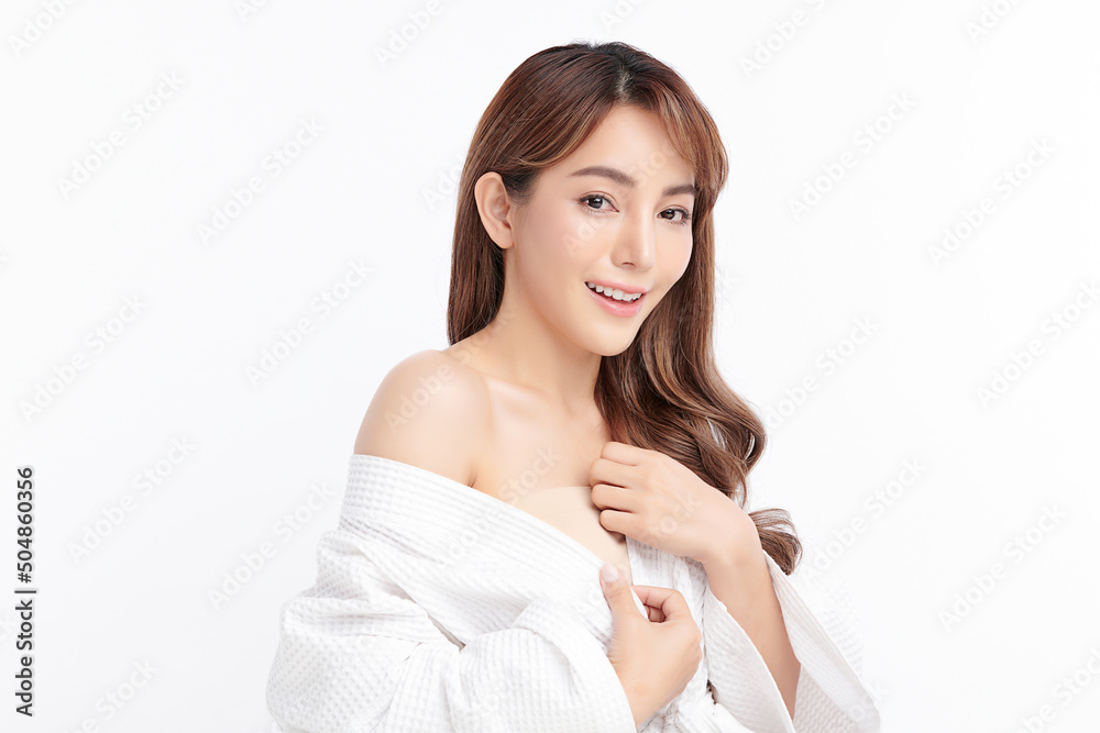 Beautiful young asian woman with clean fresh skin on white background, Face care, Facial treatment, Cosmetology, beauty and spa, Asian women portrait. Beautiful young asian woman with clean fresh skin on white background, Face care, Facial treatment, Cosmetology, beauty and spa, Asian women portrait.