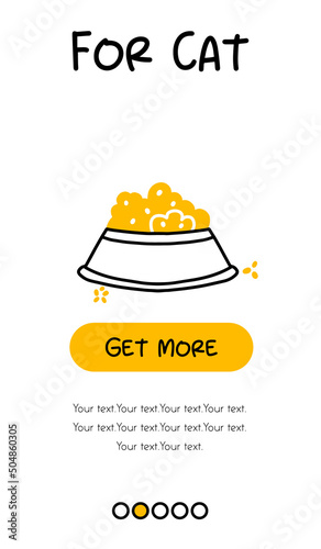 Screens of the pet store and mobile application. Menu banner vector template for website and app development. Pet shop templates for the store. Templates for cats.