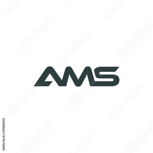 AMS Letter Typhography Text  Monogram Logo Design Vector