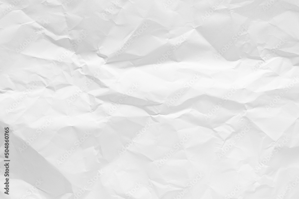 Obraz premium White crumpled paper texture background, clean white wrinkled paper, top view.