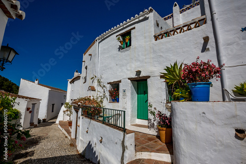 The Lost Village, El Acebuchal, Frigiliana, Andalusia, Spain. Sunny spring day street view. © lightcaptured