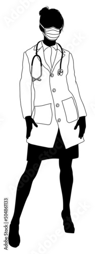 Doctor Woman Medical Silhou...